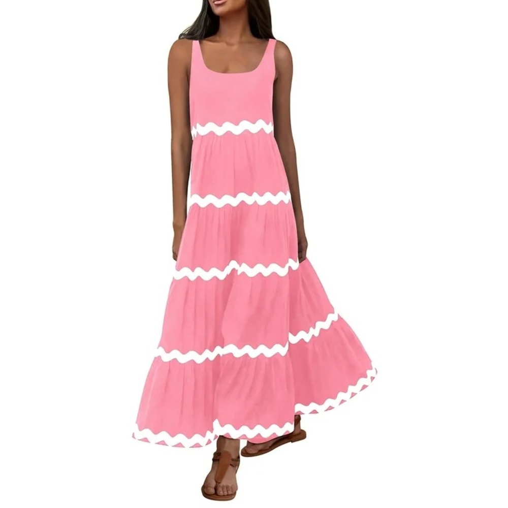 Pink Sleeveless Maxi Dress